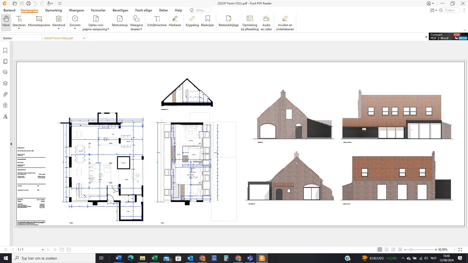 Basisplan waarmee we starten om een compleet interieur in 3D uit te werken